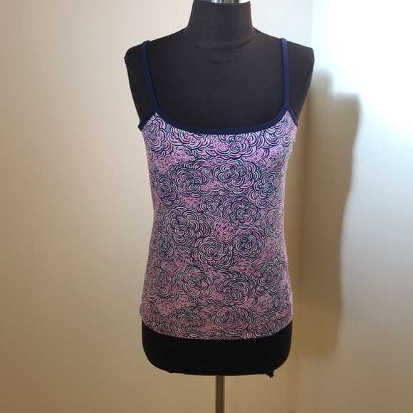 LILLY PULITZER Size M pink with navy work out tanktop - Picture 1 of 7